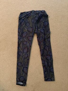 Blue Patterned Womens Leggings